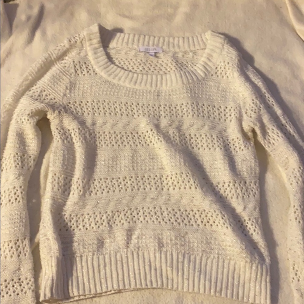 White Sparkly Knit Sweater. M